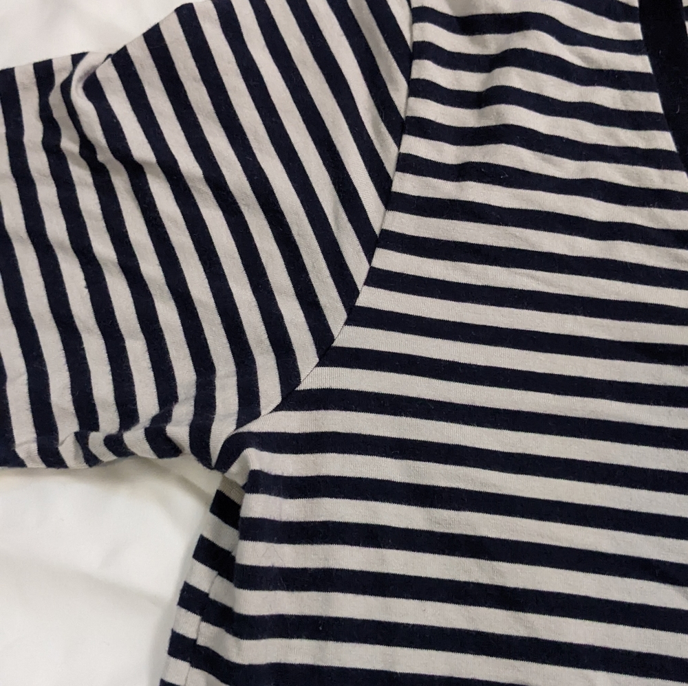 Navy stripe Universal Standard V Rex T-Shirt - Picture 3 of 3